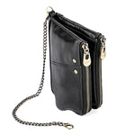 LT3533 Portefeuille pliable anti-RFID en cuir de vachette à texture Crazy Horse longue pour hommes, avec emplacements pour cartes et bandoulière, LT3533 Brun jaunâtre, LT3533 Noir, LT3533 Café, LT3533 Bleu, LT3533 Rouge