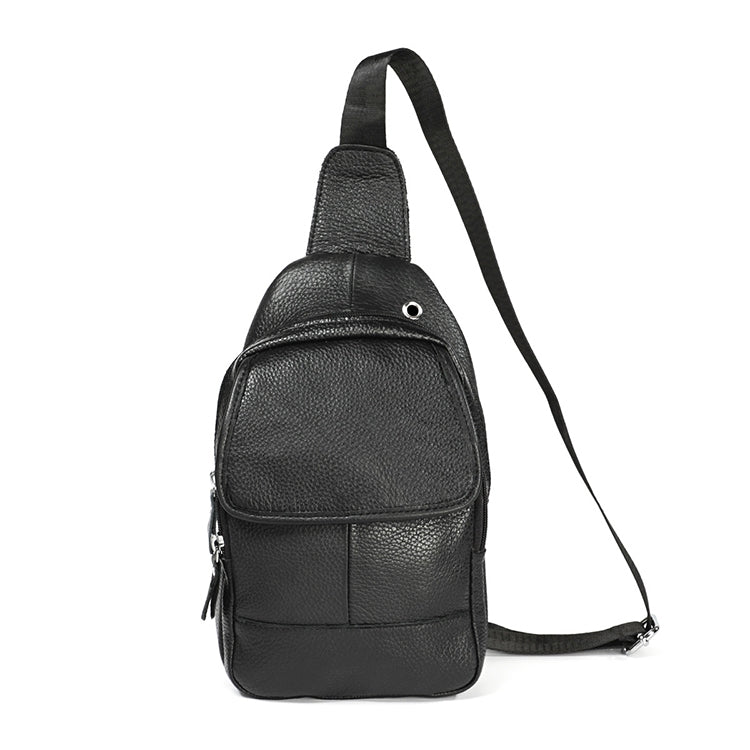 6023 Sac bandoulière croisé pour homme en cuir de vachette pleine fleur à texture litchi décontracté, Rouge, Marron, Noir, Café