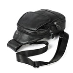 6023 Sac bandoulière croisé pour homme en cuir de vachette pleine fleur à texture litchi décontracté, Rouge, Marron, Noir, Café