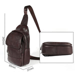 6023 Sac bandoulière croisé pour homme en cuir de vachette pleine fleur à texture litchi décontracté, Rouge, Marron, Noir, Café