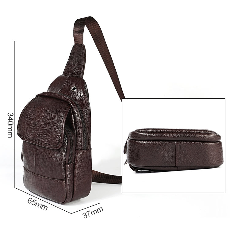6023 Sac bandoulière croisé pour homme en cuir de vachette pleine fleur à texture litchi décontracté, Rouge, Marron, Noir, Café