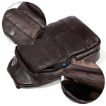 6023 Sac bandoulière croisé pour homme en cuir de vachette pleine fleur à texture litchi décontracté, Rouge, Marron, Noir, Café
