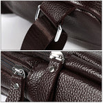6023 Sac bandoulière croisé pour homme en cuir de vachette pleine fleur à texture litchi décontracté, Rouge, Marron, Noir, Café