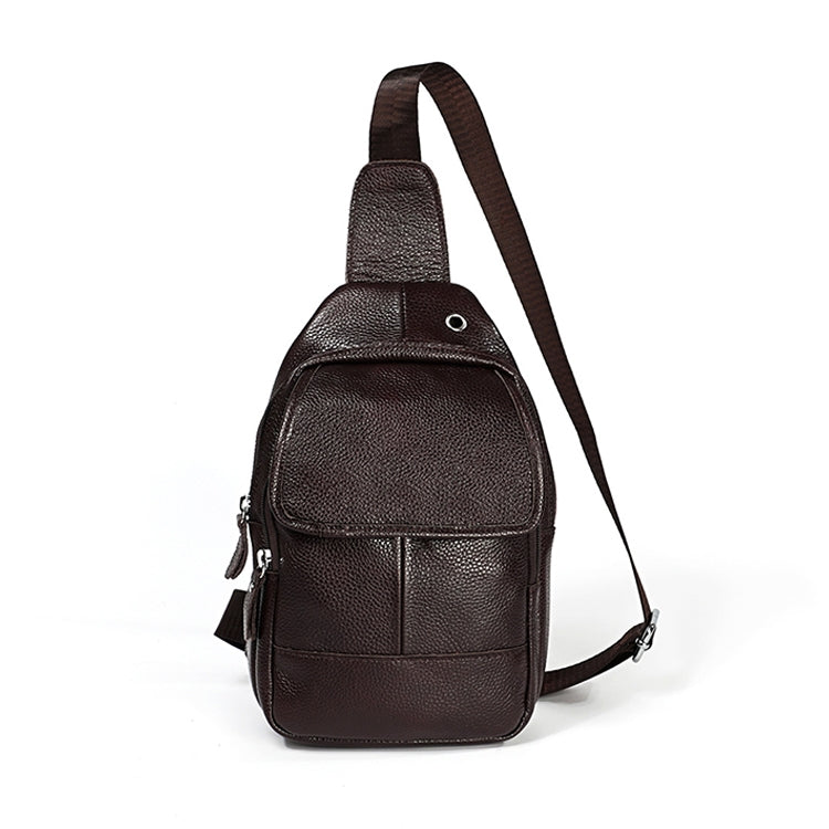6023 Sac bandoulière croisé pour homme en cuir de vachette pleine fleur à texture litchi décontracté, Rouge, Marron, Noir, Café