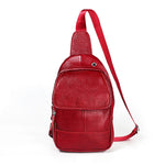 6023 Sac bandoulière croisé pour homme en cuir de vachette pleine fleur à texture litchi décontracté, Rouge, Marron, Noir, Café