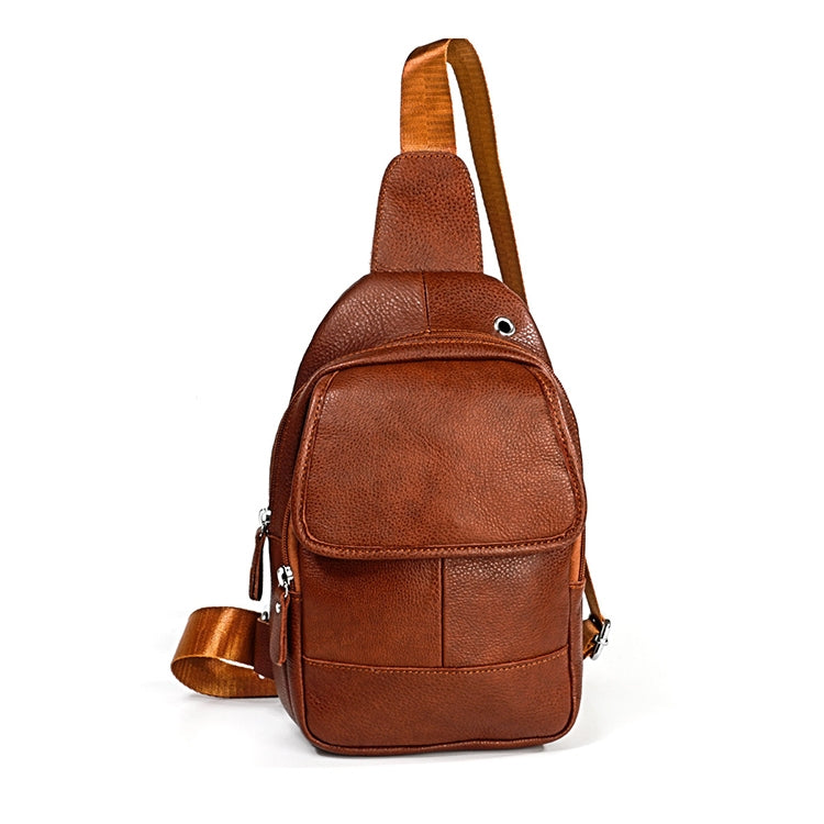 6023 Sac bandoulière croisé pour homme en cuir de vachette pleine fleur à texture litchi décontracté, Rouge, Marron, Noir, Café