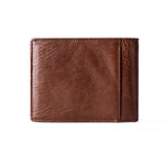 Portefeuille rétro en cuir de vachette avec plusieurs emplacements pour cartes pour hommes, avec porte-cartes amovible, 8016