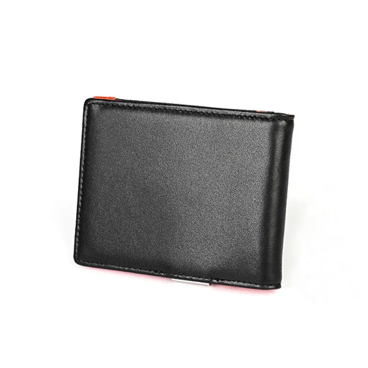 Portefeuille pour hommes en cuir de vachette 9606, anti-magnétique avec plusieurs emplacements pour cartes, avec pochette zippée, 9606 Noir, 9606 Café