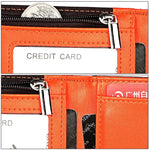 Portefeuille pour hommes en cuir de vachette 9606, anti-magnétique avec plusieurs emplacements pour cartes, avec pochette zippée, 9606 Noir, 9606 Café