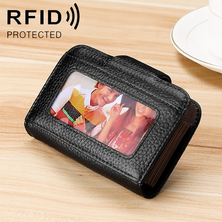 KB188 Portefeuille anti-RFID en cuir de vachette horizontal en forme d'organisateur avec plusieurs emplacements pour cartes pour femmes, avec fenêtre transparente, KB188 Violet, KB188 Rouge Rose, KB188 Bleu Saphir, KB188 Noir, KB188 Café