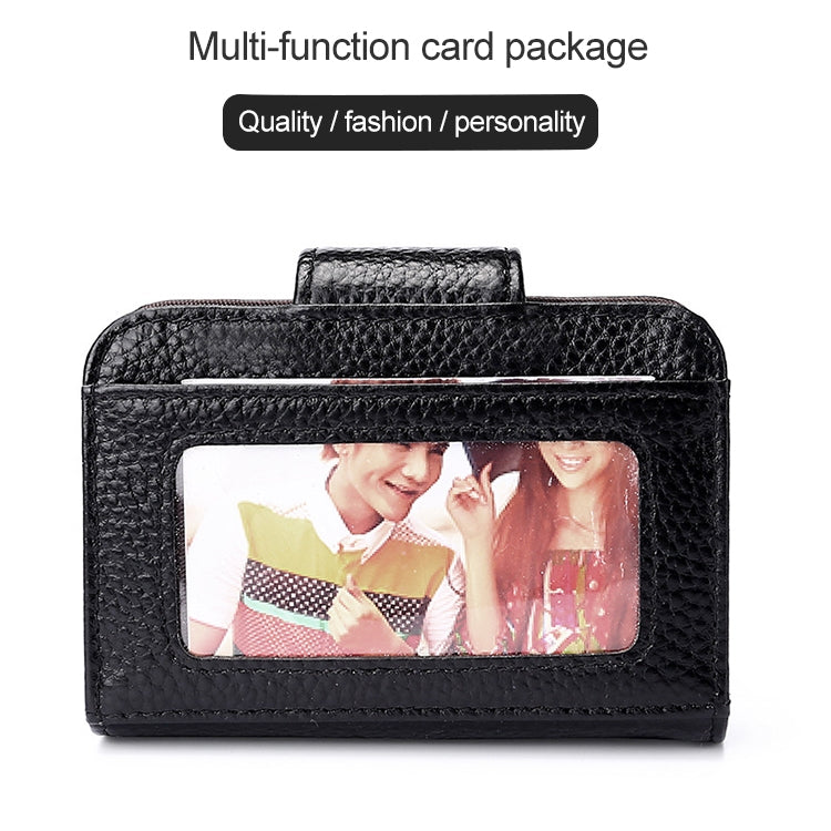 KB188 Portefeuille anti-RFID en cuir de vachette horizontal en forme d'organisateur avec plusieurs emplacements pour cartes pour femmes, avec fenêtre transparente, KB188 Violet, KB188 Rouge Rose, KB188 Bleu Saphir, KB188 Noir, KB188 Café