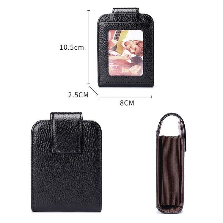 KB189 Portefeuille RFID anti-magnétique pour femmes en cuir de vachette vertical en forme d'orgue avec plusieurs fentes pour cartes et fenêtre transparente, KB189 Violet, KB189 Rouge Rosé, KB189 Bleu Saphir, KB189 Noir
