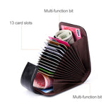 KB189 Portefeuille RFID anti-magnétique pour femmes en cuir de vachette vertical en forme d'orgue avec plusieurs fentes pour cartes et fenêtre transparente, KB189 Violet, KB189 Rouge Rosé, KB189 Bleu Saphir, KB189 Noir