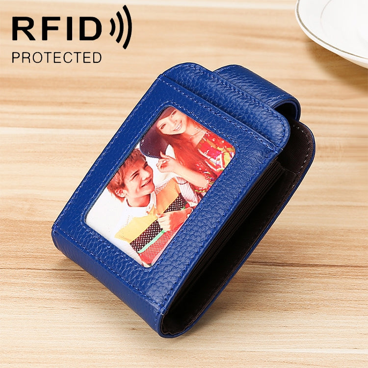 KB189 Portefeuille RFID anti-magnétique pour femmes en cuir de vachette vertical en forme d'orgue avec plusieurs fentes pour cartes et fenêtre transparente, KB189 Violet, KB189 Rouge Rosé, KB189 Bleu Saphir, KB189 Noir