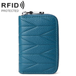 KB191 Porte-cartes en cuir de vachette en forme d'organisateur avec fermeture éclair, anti-magnétique RFID, sac pochette pour dames, KB191 Violet clair, KB191 Rouge vin, KB191 Marron, KB191 Bleu aqua, KB191 Noir, KB191 Bleu foncé, KB191 Rose