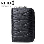 KB191 Porte-cartes en cuir de vachette en forme d'organisateur avec fermeture éclair, anti-magnétique RFID, sac pochette pour dames, KB191 Violet clair, KB191 Rouge vin, KB191 Marron, KB191 Bleu aqua, KB191 Noir, KB191 Bleu foncé, KB191 Rose