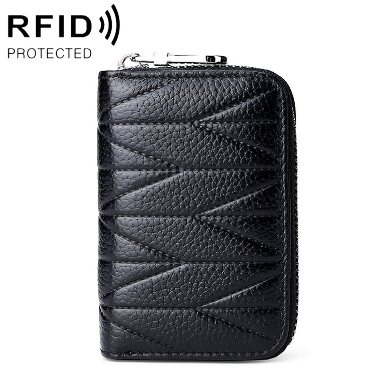 KB191 Porte-cartes en cuir de vachette en forme d'organisateur avec fermeture éclair, anti-magnétique RFID, sac pochette pour dames, KB191 Violet clair, KB191 Rouge vin, KB191 Marron, KB191 Bleu aqua, KB191 Noir, KB191 Bleu foncé, KB191 Rose