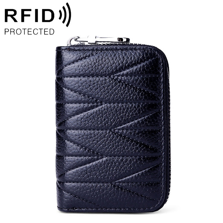 KB191 Porte-cartes en cuir de vachette en forme d'organisateur avec fermeture éclair, anti-magnétique RFID, sac pochette pour dames, KB191 Violet clair, KB191 Rouge vin, KB191 Marron, KB191 Bleu aqua, KB191 Noir, KB191 Bleu foncé, KB191 Rose