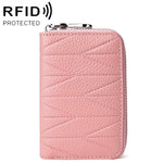 KB191 Porte-cartes en cuir de vachette en forme d'organisateur avec fermeture éclair, anti-magnétique RFID, sac pochette pour dames, KB191 Violet clair, KB191 Rouge vin, KB191 Marron, KB191 Bleu aqua, KB191 Noir, KB191 Bleu foncé, KB191 Rose