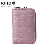 KB191 Porte-cartes en cuir de vachette en forme d'organisateur avec fermeture éclair, anti-magnétique RFID, sac pochette pour dames, KB191 Violet clair, KB191 Rouge vin, KB191 Marron, KB191 Bleu aqua, KB191 Noir, KB191 Bleu foncé, KB191 Rose