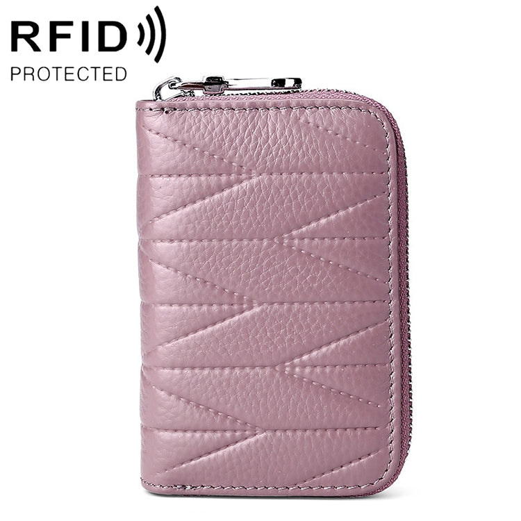 KB191 Porte-cartes en cuir de vachette en forme d'organisateur avec fermeture éclair, anti-magnétique RFID, sac pochette pour dames, KB191 Violet clair, KB191 Rouge vin, KB191 Marron, KB191 Bleu aqua, KB191 Noir, KB191 Bleu foncé, KB191 Rose