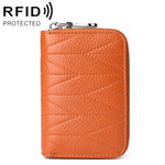 KB191 Porte-cartes en cuir de vachette en forme d'organisateur avec fermeture éclair, anti-magnétique RFID, sac pochette pour dames, KB191 Violet clair, KB191 Rouge vin, KB191 Marron, KB191 Bleu aqua, KB191 Noir, KB191 Bleu foncé, KB191 Rose