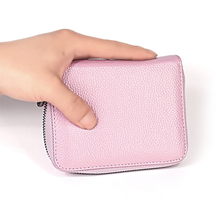 Portefeuille en cuir de vachette KB195 avec fermeture éclair, double rangée, forme d'organisateur, plusieurs emplacements pour cartes, anti-RFID magnétique, sac pochette pour femmes, KB195 Rose, KB195 Violet, KB195 Rouge Rose, KB195 Noir, KB195 Café