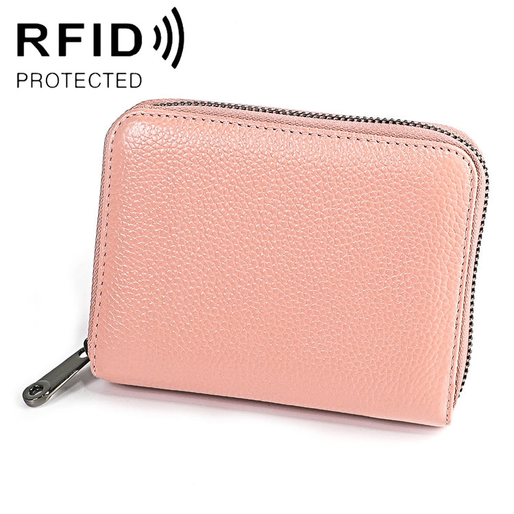 Portefeuille en cuir de vachette KB195 avec fermeture éclair, double rangée, forme d'organisateur, plusieurs emplacements pour cartes, anti-RFID magnétique, sac pochette pour femmes, KB195 Rose, KB195 Violet, KB195 Rouge Rose, KB195 Noir, KB195 Café