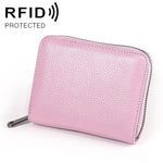 Portefeuille en cuir de vachette KB195 avec fermeture éclair, double rangée, forme d'organisateur, plusieurs emplacements pour cartes, anti-RFID magnétique, sac pochette pour femmes, KB195 Rose, KB195 Violet, KB195 Rouge Rose, KB195 Noir, KB195 Café