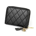 KB213 Portefeuille Pochette en cuir de vachette texturé diamant à fermeture éclair, double rangée, forme d'orgue, multiples fentes pour cartes, anti-RFID pour femmes, KB213 Bleu, KB213 Rose Clair, KB213 Rose Rouge, KB213 Noir, KB213 Rose