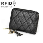 KB213 Portefeuille Pochette en cuir de vachette texturé diamant à fermeture éclair, double rangée, forme d'orgue, multiples fentes pour cartes, anti-RFID pour femmes, KB213 Bleu, KB213 Rose Clair, KB213 Rose Rouge, KB213 Noir, KB213 Rose