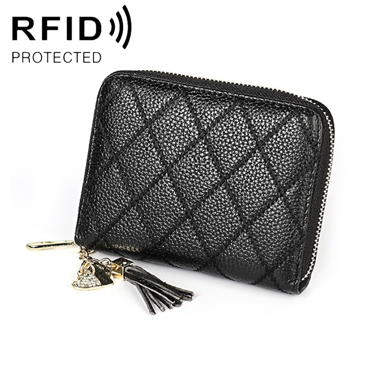 KB213 Portefeuille Pochette en cuir de vachette texturé diamant à fermeture éclair, double rangée, forme d'orgue, multiples fentes pour cartes, anti-RFID pour femmes, KB213 Bleu, KB213 Rose Clair, KB213 Rose Rouge, KB213 Noir, KB213 Rose