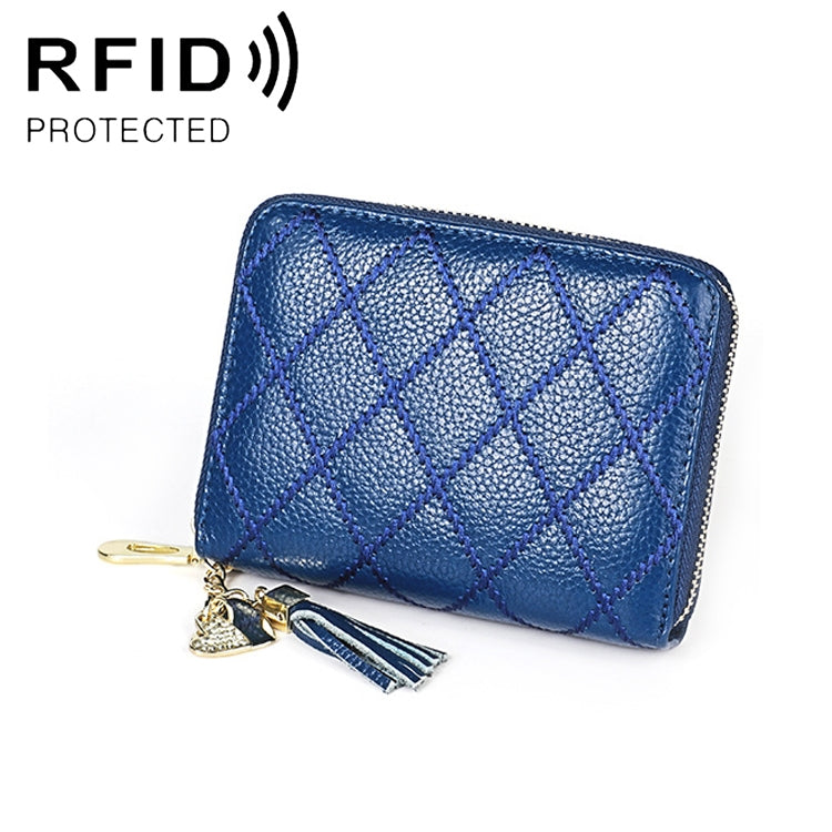 KB213 Portefeuille Pochette en cuir de vachette texturé diamant à fermeture éclair, double rangée, forme d'orgue, multiples fentes pour cartes, anti-RFID pour femmes, KB213 Bleu, KB213 Rose Clair, KB213 Rose Rouge, KB213 Noir, KB213 Rose