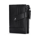 Portefeuille rétro multifonction en cuir de vachette TP-196 avec multiples emplacements pour cartes et double fermeture éclair RFID