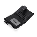 Portefeuille rétro multifonction en cuir de vachette TP-196 avec multiples emplacements pour cartes et double fermeture éclair RFID