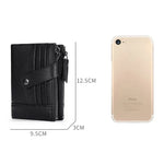 Portefeuille rétro multifonction en cuir de vachette TP-196 avec multiples emplacements pour cartes et double fermeture éclair RFID