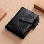 Portefeuille rétro multifonction en cuir de vachette TP-196 avec multiples emplacements pour cartes et double fermeture éclair RFID
