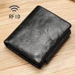 TP-191 Portefeuille triple multifonctionnel en cuir huilé avec protection RFID