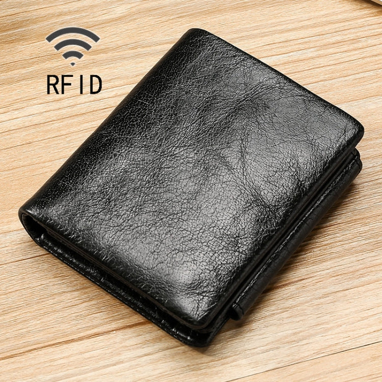 TP-191 Portefeuille triple multifonctionnel en cuir huilé avec protection RFID