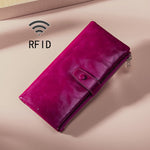 TP-189 Portefeuille multifonction en cuir huilé avec fermeture éclair RFID