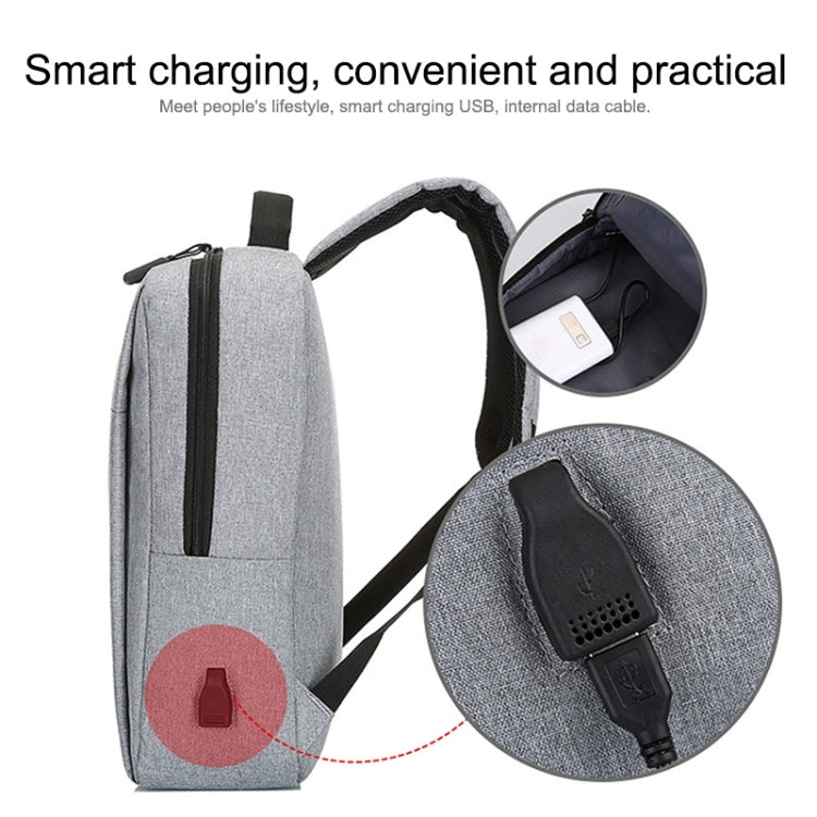 Sac à dos business casual en tissu Oxford imperméable grande capacité POFOKO avec design de charge USB externe pour ordinateurs portables 15,6 pouces