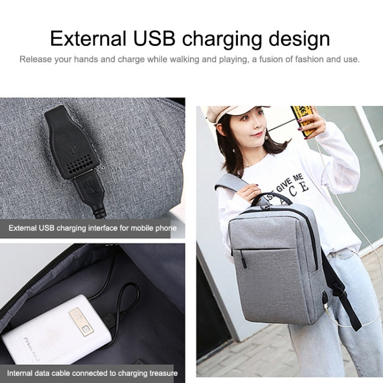 Sac à dos business casual en tissu Oxford imperméable grande capacité POFOKO avec design de charge USB externe pour ordinateurs portables 15,6 pouces