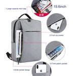 Sac à dos business casual en tissu Oxford imperméable grande capacité POFOKO avec design de charge USB externe pour ordinateurs portables 15,6 pouces