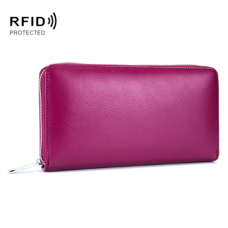 Porte-cartes en cuir de vachette à deux couches en forme d'organisateur avec plusieurs emplacements, portefeuille anti-RFID antivol