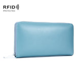 Porte-cartes en cuir de vachette à deux couches en forme d'organisateur avec plusieurs emplacements, portefeuille anti-RFID antivol