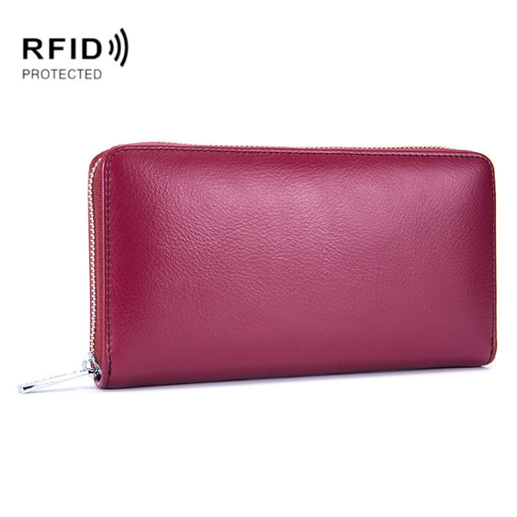 Porte-cartes en cuir de vachette à deux couches en forme d'organisateur avec plusieurs emplacements, portefeuille anti-RFID antivol
