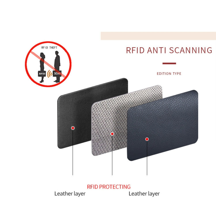 Porte-cartes en cuir de vachette à deux couches en forme d'organisateur avec plusieurs emplacements, portefeuille anti-RFID antivol