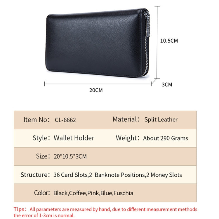 Porte-cartes en cuir de vachette à deux couches en forme d'organisateur avec plusieurs emplacements, portefeuille anti-RFID antivol