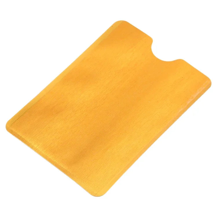 100 PCS Protège-cartes en aluminium anti-vol avec protection RFID, Taille : 9,1*6,3cm, RFID 100pcs (Or), RFID 100pcs (Argent)