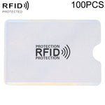 100 PCS Protège-cartes en aluminium anti-vol avec protection RFID, Taille : 9,1*6,3cm, RFID 100pcs (Or), RFID 100pcs (Argent)